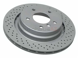 Zimmermann Sport Z X-Drilled 34212227178SP, 150129352 Disc Brake Rotor; Rear Right; Directional; Vented 312x20mm; Cross-Drilled - BMW | 150129350 150.1293.20 34212227178 34212227178ZIM