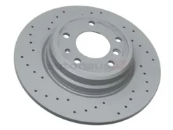 Zimmermann Sport Z X-Drilled 34216757748SP, 150127252 Disc Brake Rotor; Rear; Solid 324x12mm; Cross-Drilled - BMW | 34211157953 34211159900 34211159900SP 34211159900ZIM