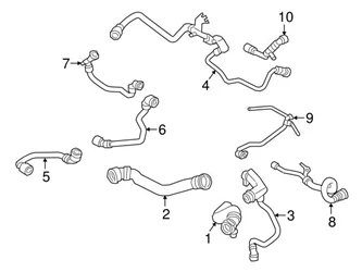 Genuine BMW 17127507147 Coolant Hose; Inner, Rear, Upper - BMW