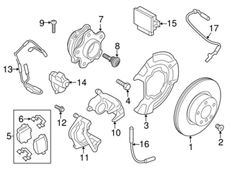 Genuine BMW 34208093728 Brake Pad Set; Rear - BMW