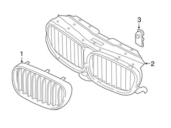 Genuine BMW 51137357011 Grille; Left - BMW
