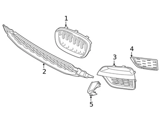 Genuine BMW 51137464921 Grille; Left, Front Left Upper - BMW