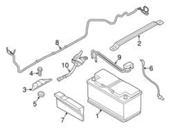 Genuine BMW 61126832330 Positive Battery Junction Block Cable; Front - BMW | 61129348765
