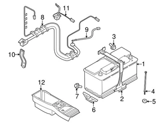 Genuine BMW 61129292763 Positive Battery Junction Block Cable; Front - BMW | 61129194917