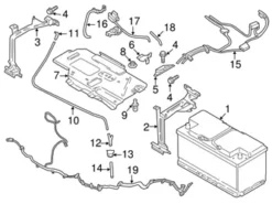 Genuine BMW 61129322056 Positive Battery Junction Block Cable; Left - BMW
